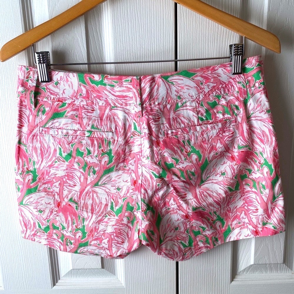 Lilly Pulitzer Callahan Mid-Rise Short in Colony Pink Flamingo Novelty Print 4 - Picture 2 of 9